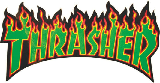 Thrasher Flame Green Sticker